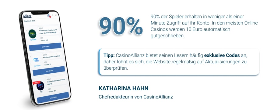 10 euro bonus bekommen