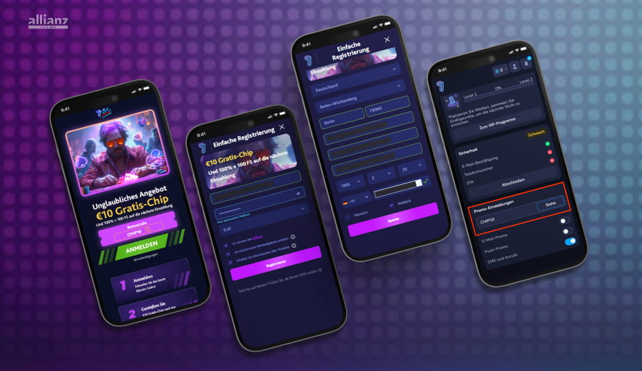 Beispiel für die Registrierung in einem Online Casino, um 10 Euro ohne Einzahlung zu erhalten