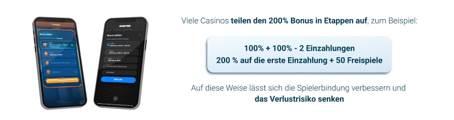 200% Bonus in Etappen