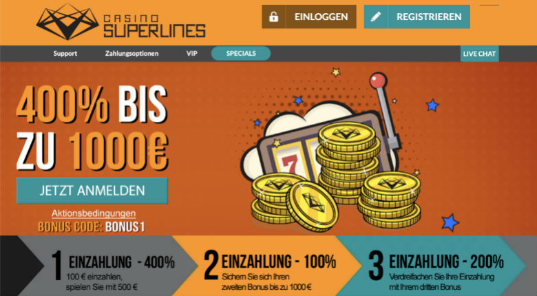 Superlines Casino Bonus Code