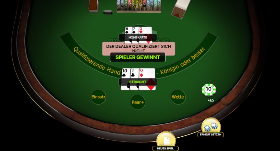 3 Card Poker Online - aktuelle Regeln