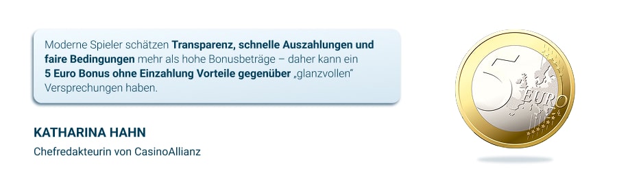 5 Euro Bonus ohne Einzahlung Vorteile