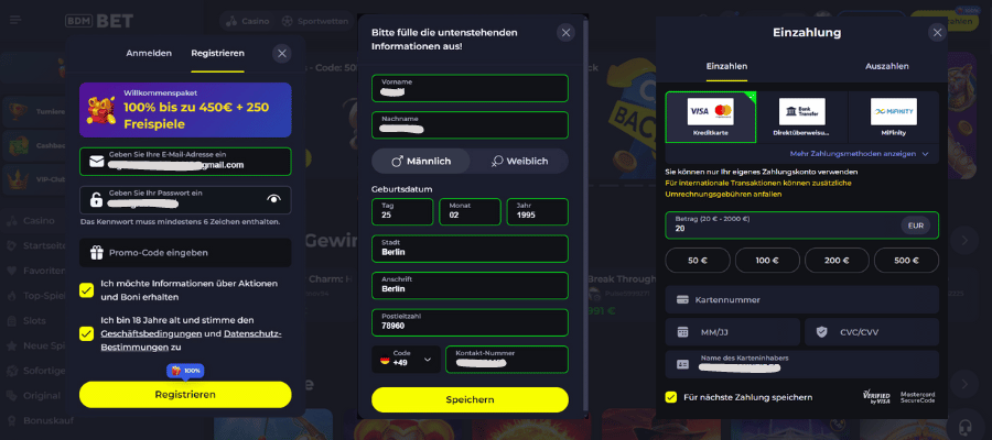 Bdmbet Casino Registrierung