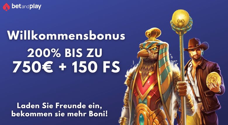 BetandPlay Casino Bonus – 100% bis zu 750€ + 150 FS