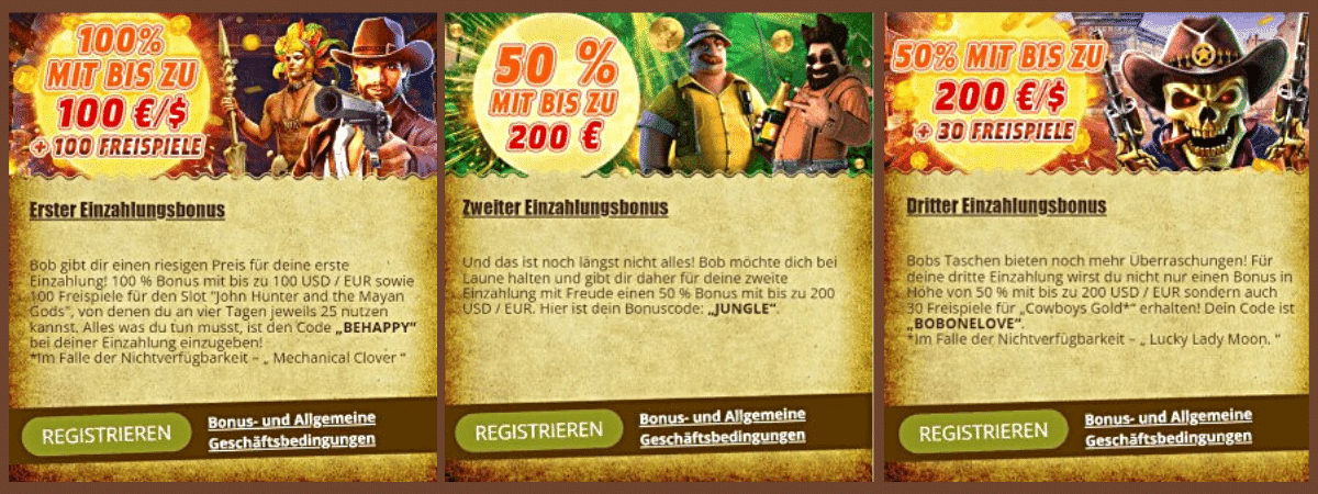 Bob Casino Willkommensbonus