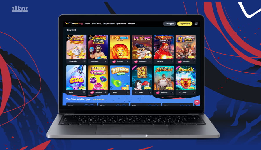 Spiele und Slots im Boomerang Casino