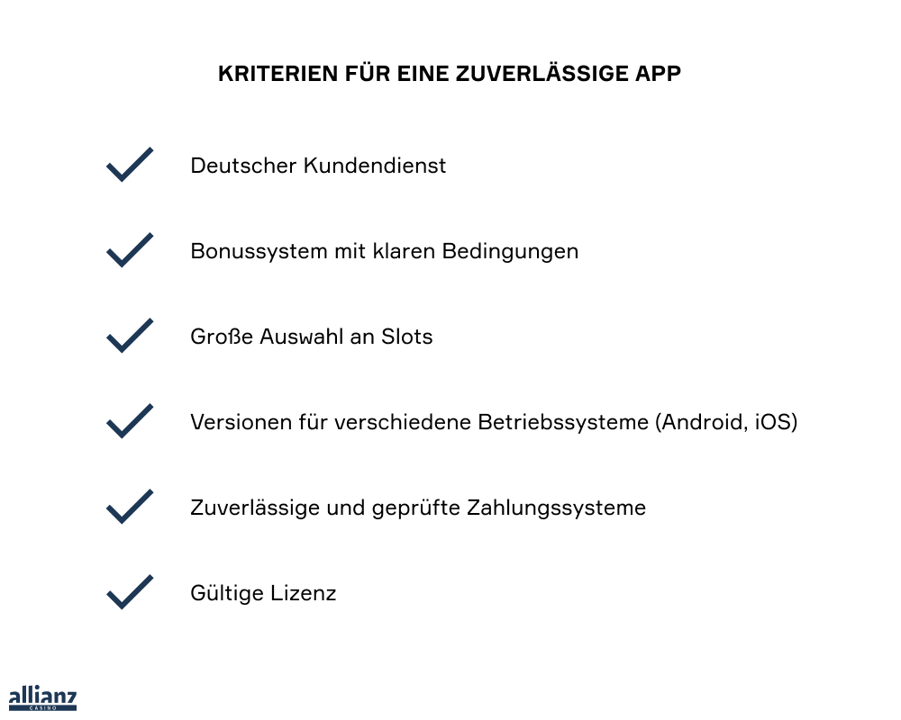 Kriterien für eine zuverlässige Casino App