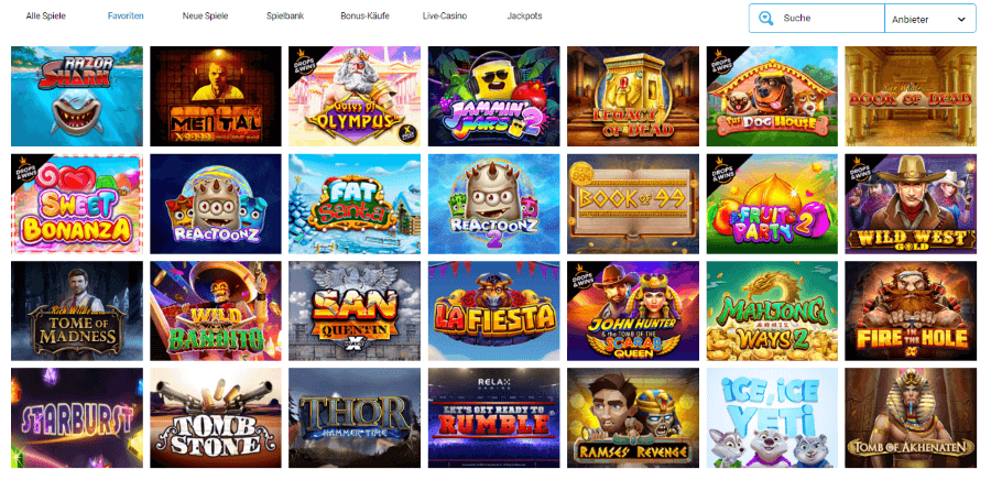 Evole Casino Slots und Spiele
