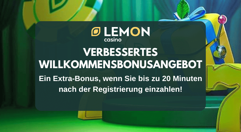 Lemon Casino: 20 Free Spins Bonus ohne Einzahlung
