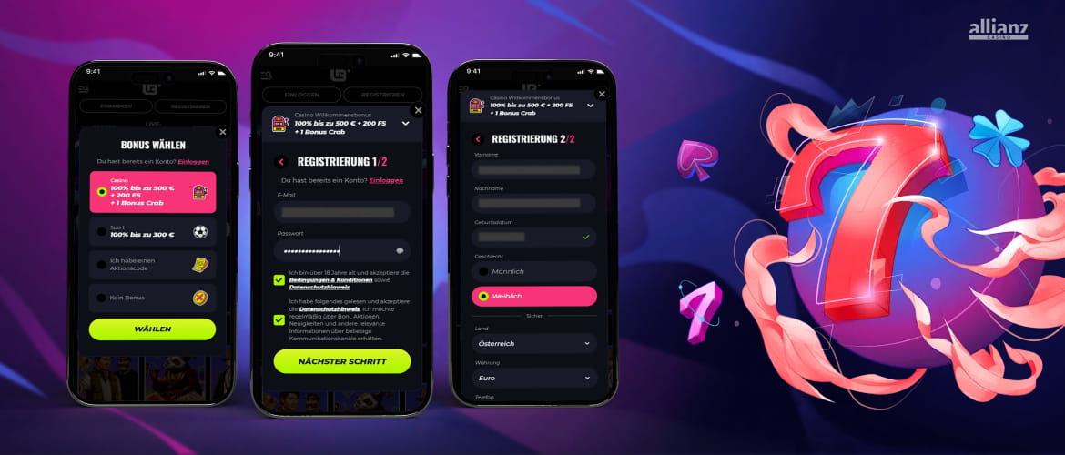 Registrierung im Lunubet Casino