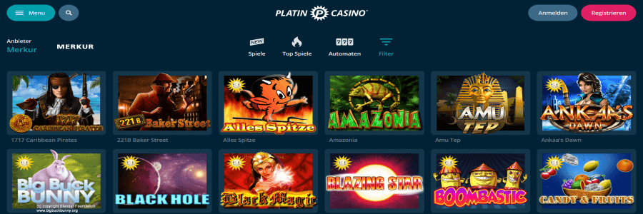 Platincasino Merkur Spiele