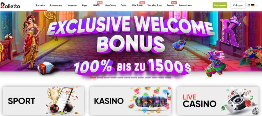 Rolletto Casino Bonusangebot
