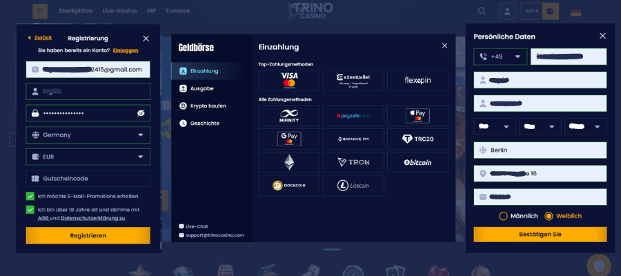 Trino Casino Registrierung