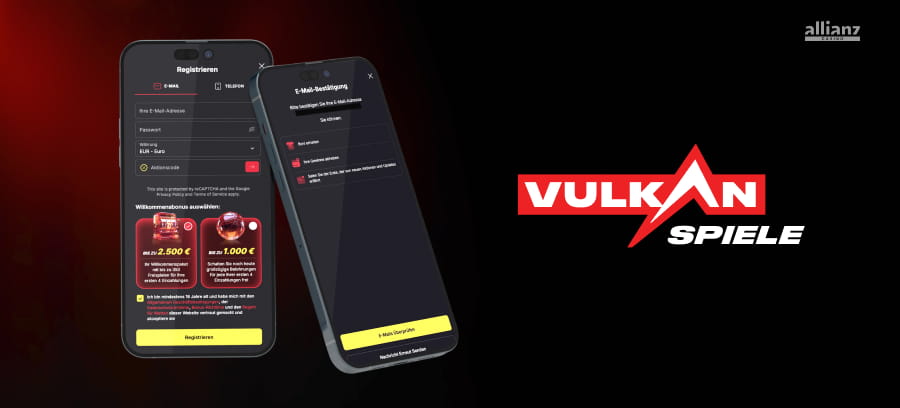 Mobile Darstellung der Anmeldung mit Registrierungsformular und Verifizierung